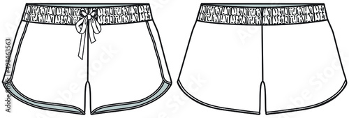 Athletic shorts flat sketch vector illustration