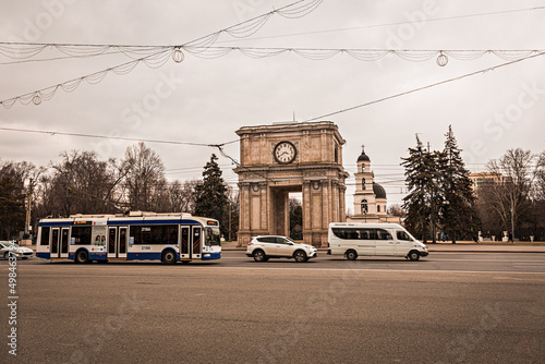 Triumphal Arch or Victory Arch located in the center of the city, Moldova