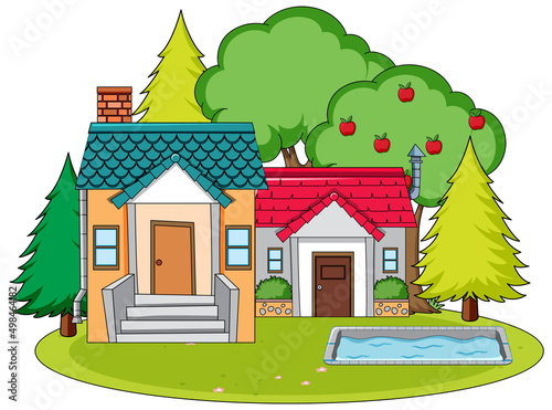 House with swimming pool in the yard