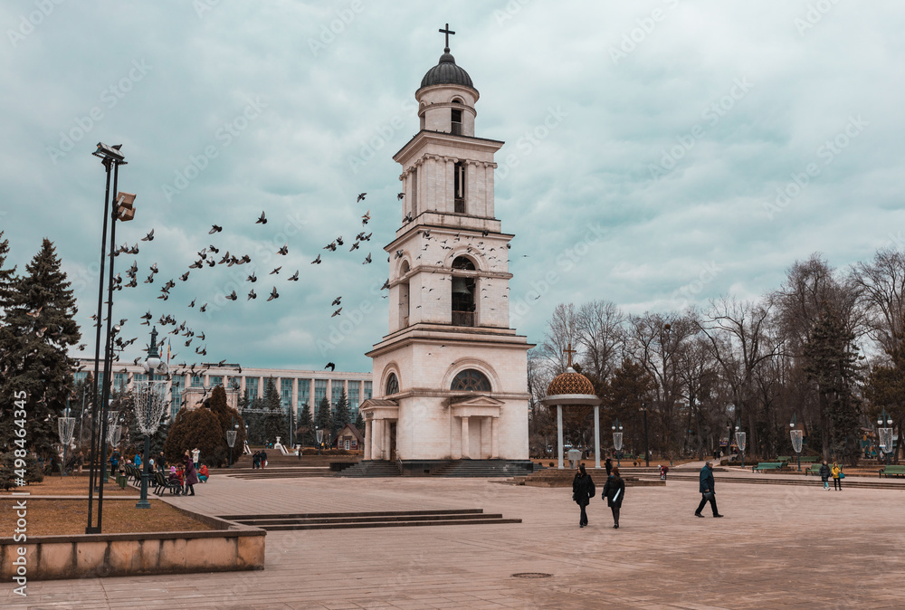 The Metropolitan Cathedral in Chisinau , The center of the capital city of Moldova