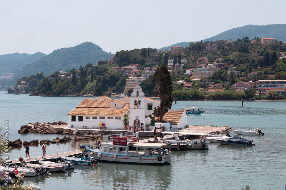 Vlacherna Monastery Kanoni and Mouse islands, Corfu, Greece