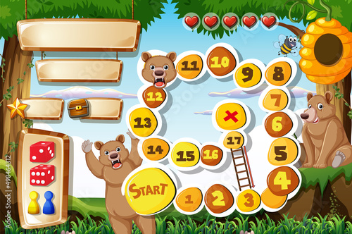 Game design with bears in background