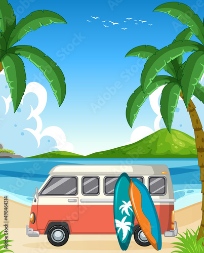 Road trip summer vacation on the beach