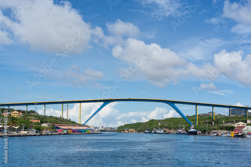 Queen Juliana bridge or Koningin Julianabrug, Willemstad, Curacao photo