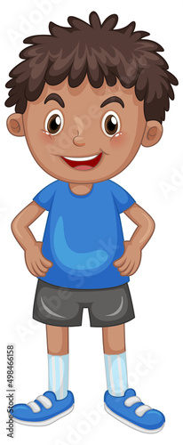 Little boy wearing blue shirt
