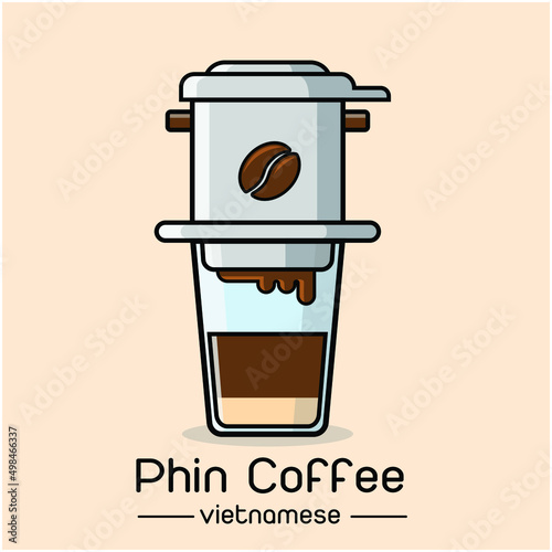 vietnamese coffee illustration, drip, caphe phin