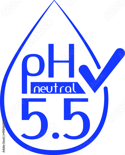 Neutral pH icon. pH Value icon. Neutral balance infographic. Water drop symbol