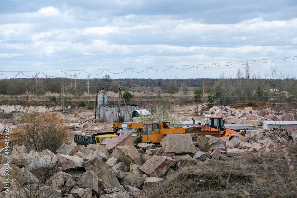 Quarry with mining and stone production. Quarry with mining and stone production.