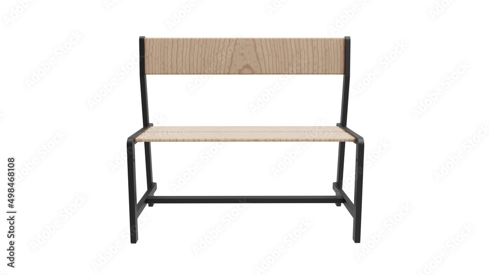 garden bench front view without shadow 3d render garden bench front view without shadow 3d render