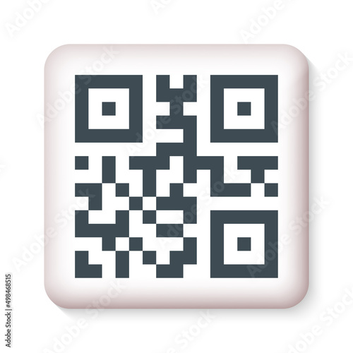 QR code 3d icon. Qrcode for scan. Security concept. Vector illustration.