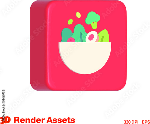 
cute 3d assets of food market, perfect for social media, game, website assets and many more