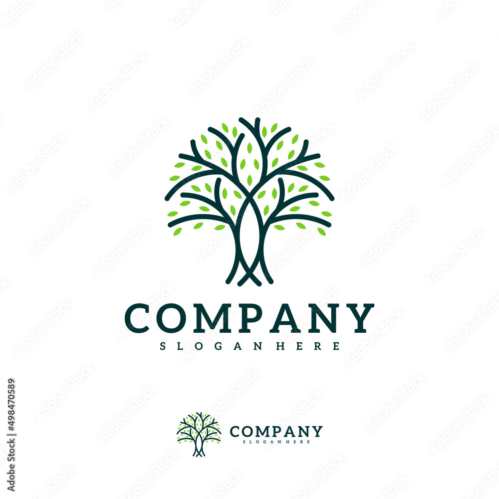 Tree logo vector template, Creative Tree logo design concepts
