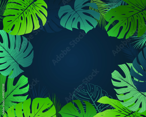 Plant of philodendron, monstera. element Different botanical foliage green nature botany tropical jungle leaves seamless floral pattern background. vector for summer decoration design with copy space.