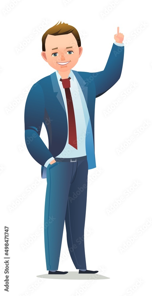 Successful little boy. Cheerful teenagers in standing pose. Girl in white shirt. Cartoon flat design in comic style. Separate character. Illustration isolated on white background. Vector Successful little boy. Cheerful teenagers in standing pose. Girl in white shirt. Cartoon flat design in comic style. Separate character. Illustration isolated on white background. Vector