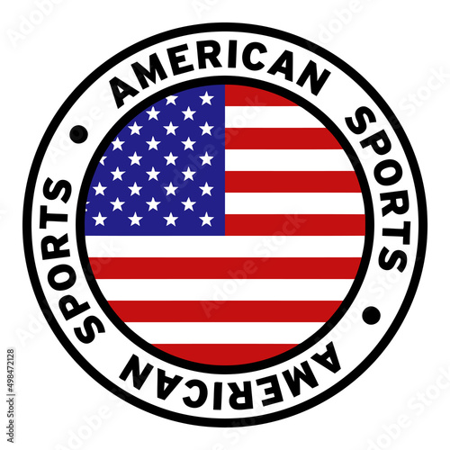 Round American Sports United States Flag Clipart