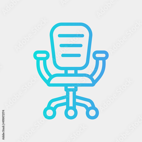 Office chair icon in gradient style, use for website mobile app presentation