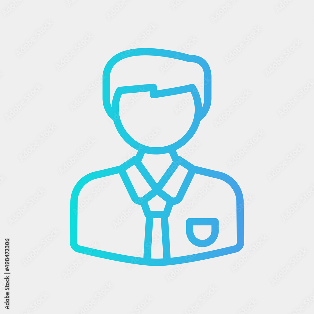 Man employee icon in gradient style, use for website mobile app presentation Man employee icon in gradient style, use for website mobile app presentation