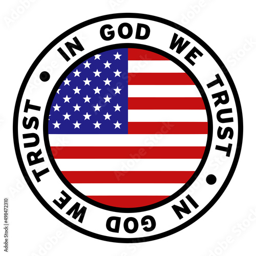 Round In God We Trust United States Flag Clipart