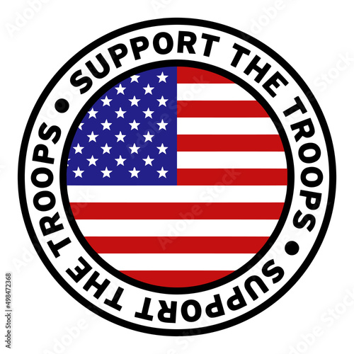 Round Support The Troops United States Flag Clipart