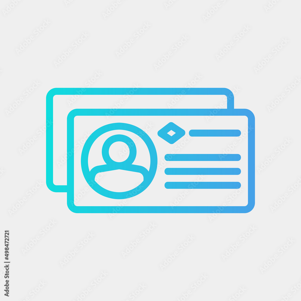 Business card icon in gradient style, use for website mobile app presentation Business card icon in gradient style, use for website mobile app presentation