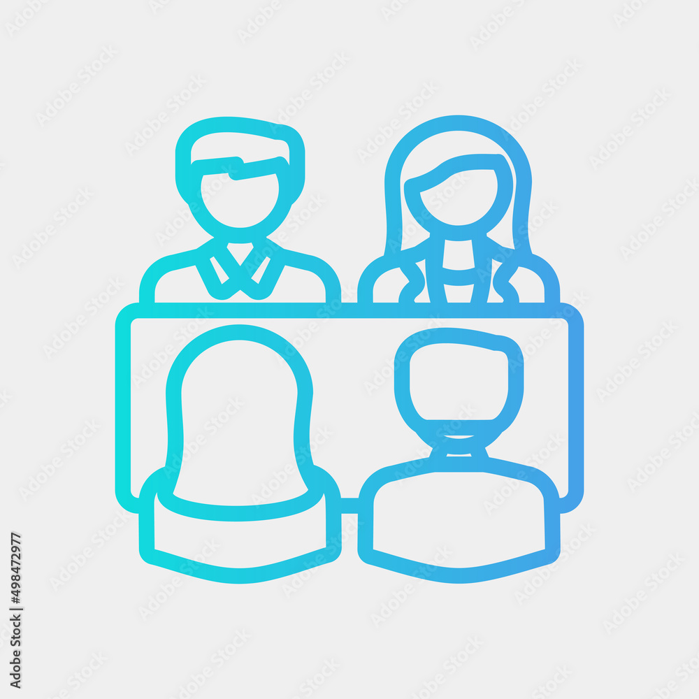 Meeting icon in gradient style, use for website mobile app presentation Meeting icon in gradient style, use for website mobile app presentation
