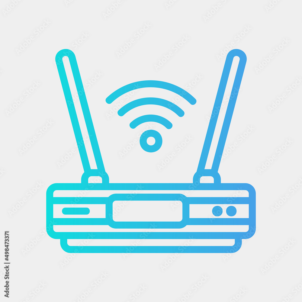 Router icon in gradient style, use for website mobile app presentation Router icon in gradient style, use for website mobile app presentation