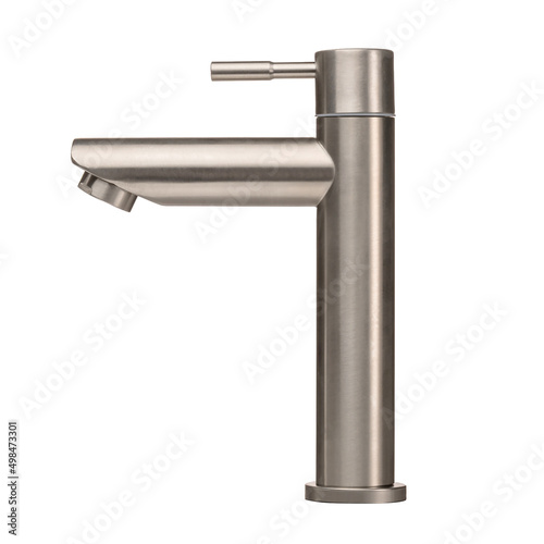 Water faucet on a white isolated background. Faucet for washbasin, kitchen, bathroom, shower.