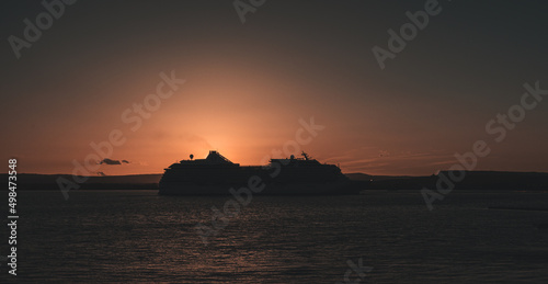 cruise ship in the sunset © Sebastiano