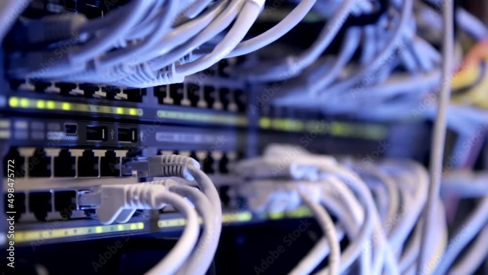 Network switch with connected cables