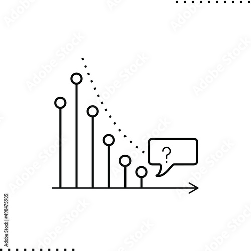 Currency grow chart vector isolated icon on white
