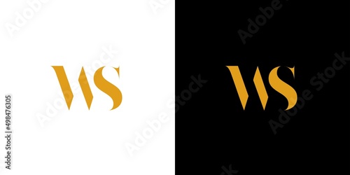 Simple and luxury letter WS initials logo design