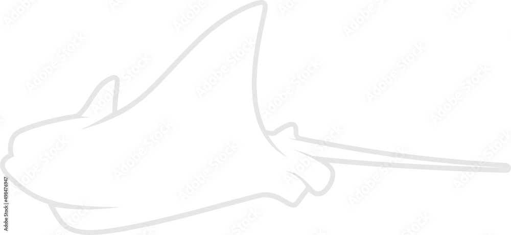 Stingray Silhouette. Isolated Vector Animal Template for Logo Company, Icon, Symbol etc 
