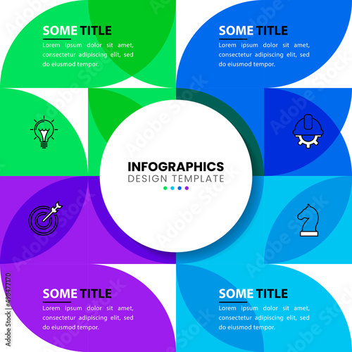 Infographic template with icons and 4 options or steps. Abstract Circle © kuliperko