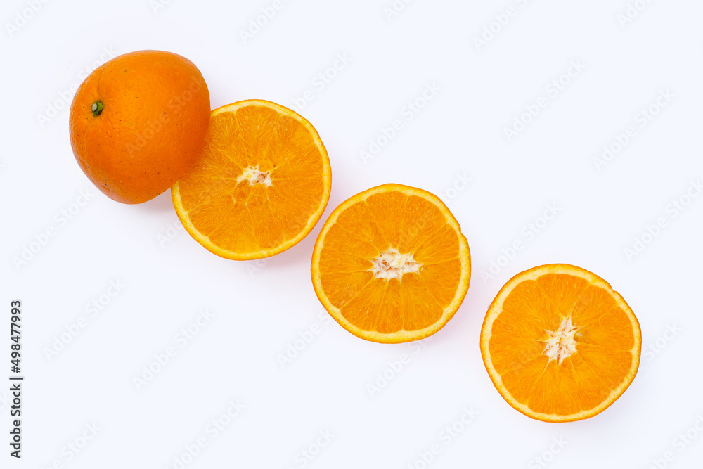 Orange fruit on white background. Orange fruit on white background.