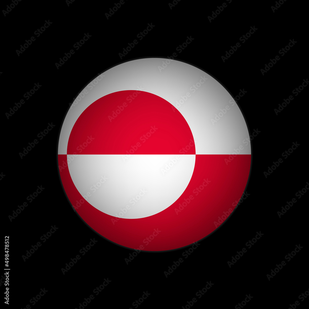 Country Greenland. Greenland flag. Vector illustration.
