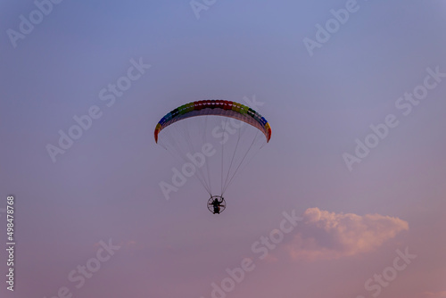 parachute on the air. wonderful beaches of Antalya
