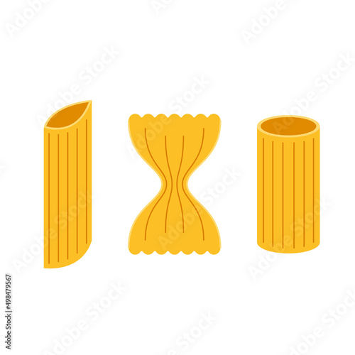 Pasta noodles vector. Pasta noodles on white background.