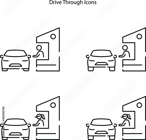 drive thru icons isolated on white background from fast food collection. drive thru icon trendy and modern drive thru symbol for logo, web, app, UI. drive thru icon simple sign.