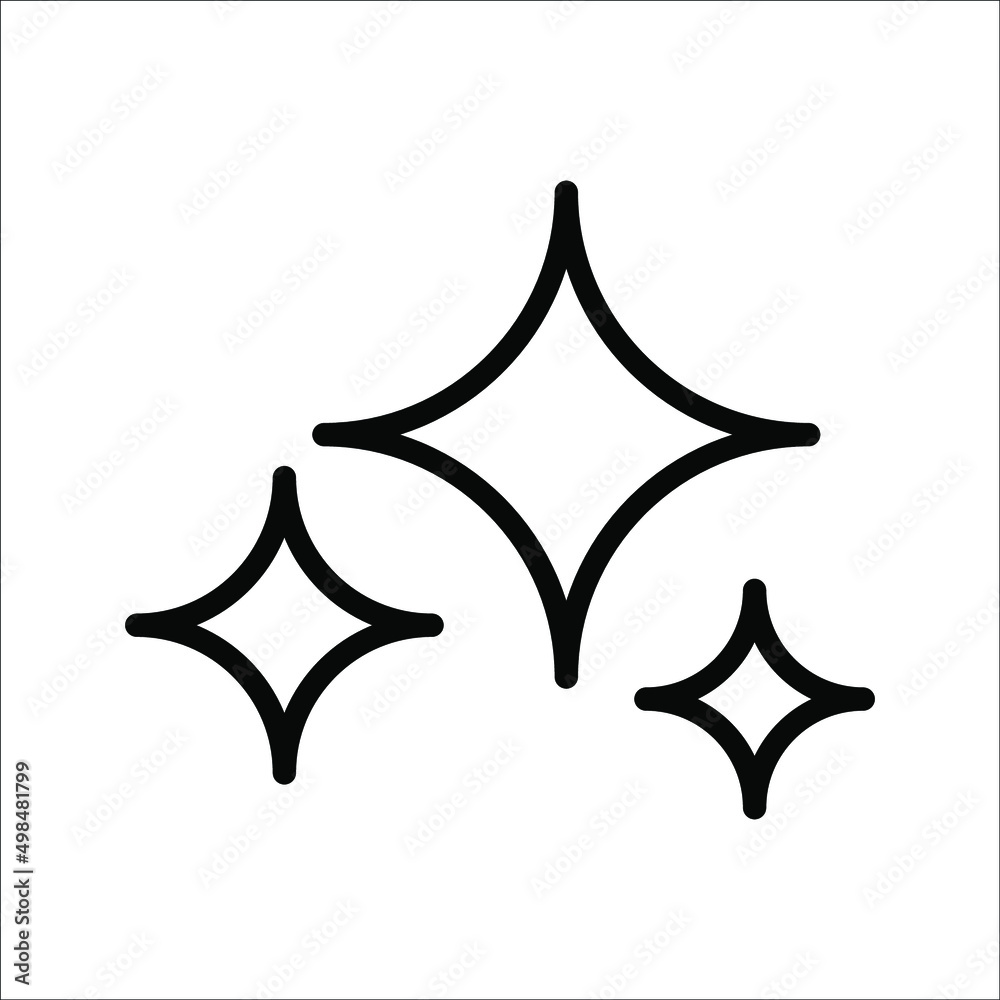 Shine icon, Clean star icon on white background Shine icon, Clean star icon on white background