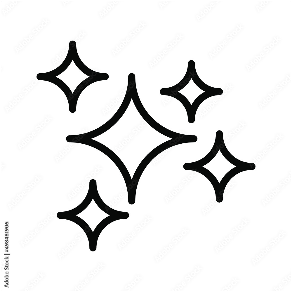 Shine icon, Clean star icon on white background Shine icon, Clean star icon on white background