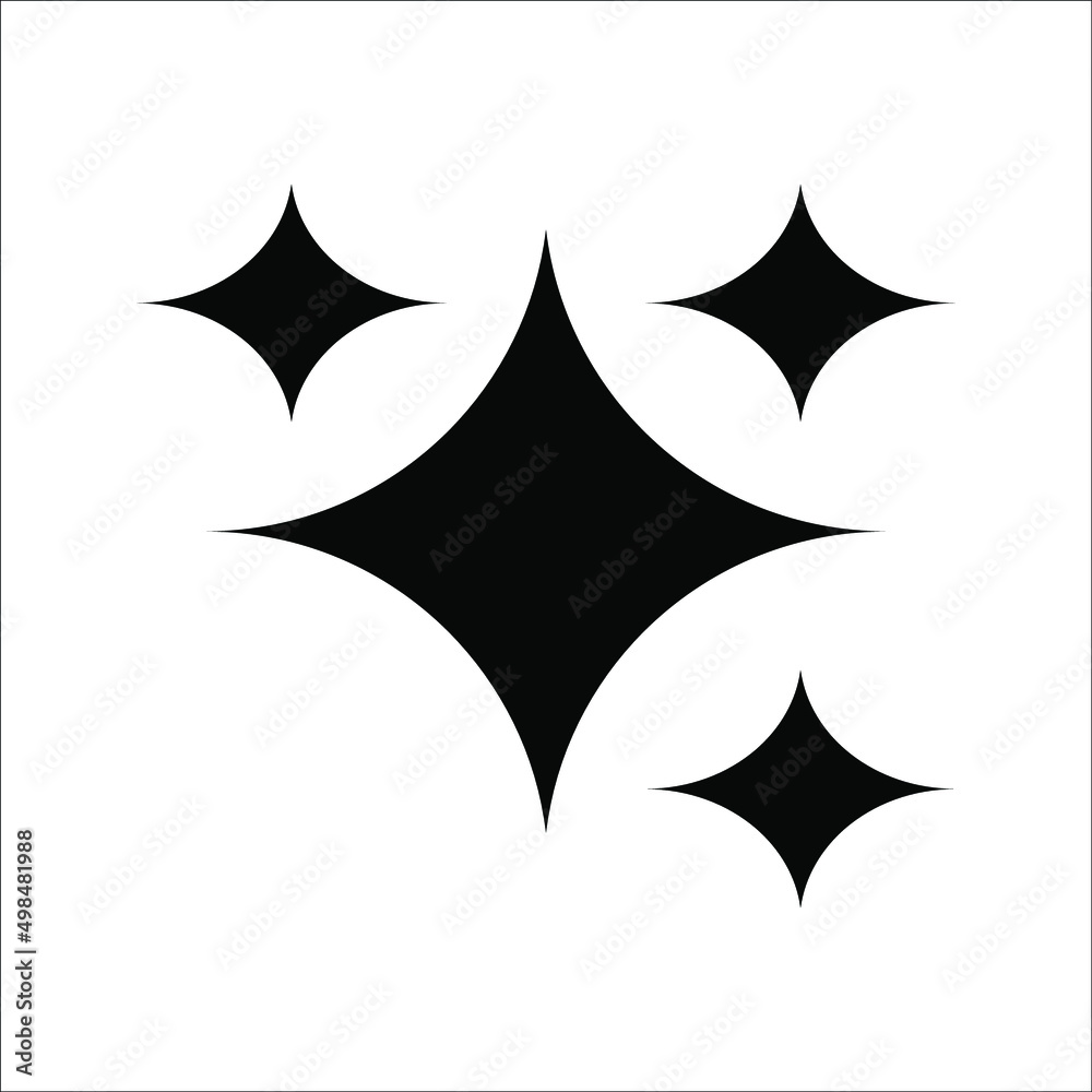 Shine icon, Clean star icon on white background