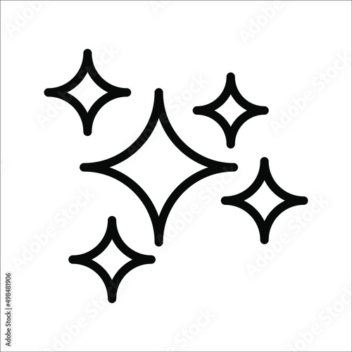 Shine icon, Clean star icon on white background
