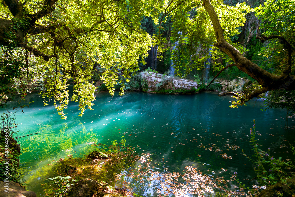 waterfall in Antalya, Turkey. Green landscape waterfall in Antalya, Turkey. Green landscape