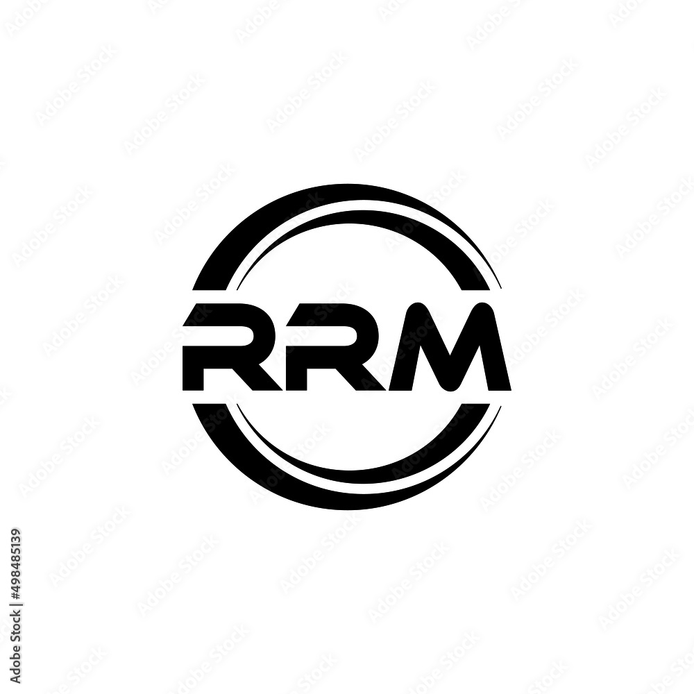 RRM letter logo design with white background in illustrator, vector logo modern alphabet font overlap style. calligraphy designs for logo, Poster, Invitation, etc.