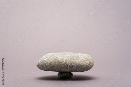 abstract stones on gray background, stone podium or platform