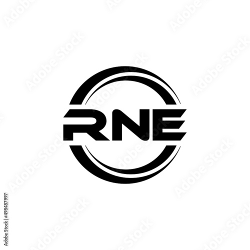 RNE letter logo design with white background in illustrator  vector logo modern alphabet font overlap style. calligraphy designs for logo  Poster  Invitation  etc.