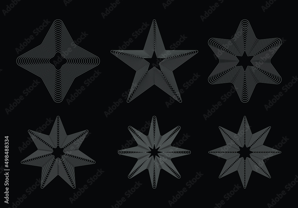 set of linear stars, vector illustration 