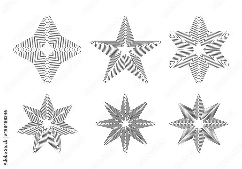 set of linear stars, vector illustration set of linear stars, vector illustration