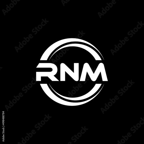 RNM letter logo design with black background in illustrator  vector logo modern alphabet font overlap style. calligraphy designs for logo  Poster  Invitation  etc.