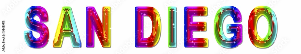 Colorful lettering of SAN Colorful lettering of SAN